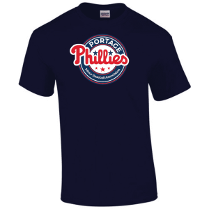 Navy Gildan Ultra Cotton T-Shirt with Portage Phillies logo